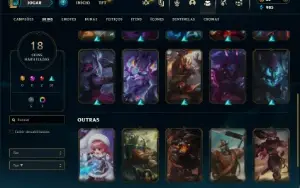 Ouro 4 com 40 Champs e 18 Skins