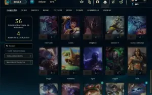 Ouro 4 com 40 Champs e 18 Skins