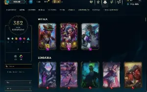 Ouro 4 com TODOS os champs e 382 Skins ( MID / JG / TOP )