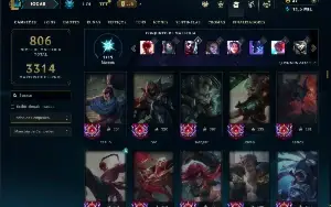 Ouro 4 com TODOS os champs e 382 Skins ( MID / JG / TOP )