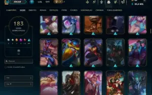 Unranked com TODOS os Champs e 184 Skins ( MONO ADC )