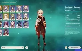 Conta Genshin Impact Kazuha e Keqing AR 37