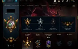 CONTA LEAGUE OF LEGENDS NV 268 COM 124 CAMPEOES