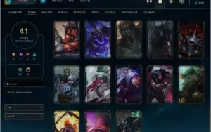 CONTA LEAGUE OF LEGENDS NV 268 COM 124 CAMPEOES