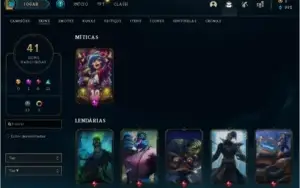 CONTA LEAGUE OF LEGENDS NV 268 COM 124 CAMPEOES