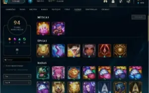 CONTA LEAGUE OF LEGENDS NV 268 COM 124 CAMPEOES
