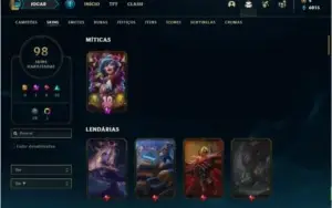 Conta Unranked com 98 Skins e 107 Champs