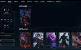 Conta Platina lv.300 156 Skins maioria épica lendária