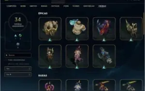 Conta Platina lv.300 156 Skins maioria épica lendária
