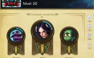Conta lol PLATINA desde a season 4 (Elo atual: Diamante)