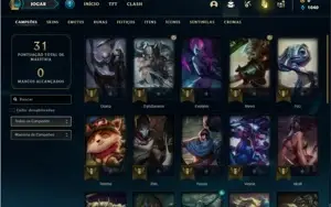 Conta prata 2 com 28 Champs e 7 Skins + 10 Espolios