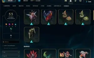 Conta Diamante 2 atualmente 250+ skins, emote qiyana chall