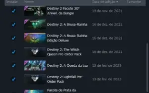 Conta Destiny 2 com quase todos os itens + conta Steam