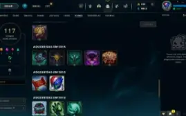 ⭐Conta LOL LVL 154 | 91 Campeões| 45 Skins |Diamante 3| 2012