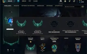 Conta Platina 4 com 100 Champs e 77 Skins + 1 Fragmento