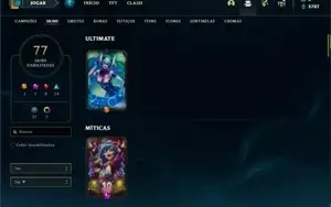 Conta Platina 4 com 100 Champs e 77 Skins + 1 Fragmento