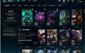 Conta Platina 4 com 100 Champs e 77 Skins + 1 Fragmento