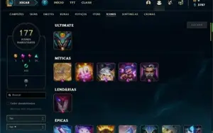 Conta Platina 4 com 100 Champs e 77 Skins + 1 Fragmento