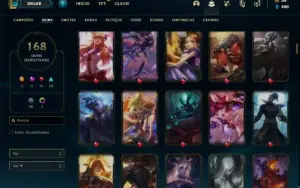 Conta prata 3 com 90 Champs e 168 Skins + 1200 RP