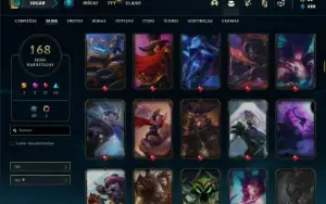 Conta prata 3 com 90 Champs e 168 Skins + 1200 RP