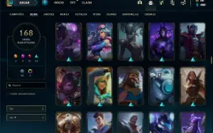 Conta prata 3 com 90 Champs e 168 Skins + 1200 RP