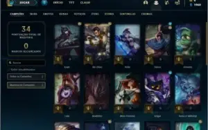Conta platina 3 com 2 skins e 30 champs