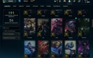 Prata 3 com 70 Champs e 29 Skins + 2 Fragmentos