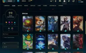 Prata 3 com 70 Champs e 29 Skins + 2 Fragmentos