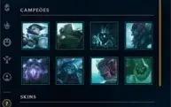 Conta LOL com passe qse todo feito, vários champs e espólios