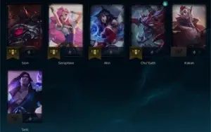 Conta LOL com passe qse todo feito, vários champs e espólios