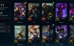 Conta LOL com passe qse todo feito, vários champs e espólios