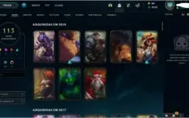 CONTA LOL NV 101 PRATA 1 COM MUITOS CAMPEÕES E 113 SKINS!!!
