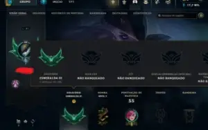 Conta LoL Esmeralda 3 com 22 Campeões e 12 Skins + Espólios