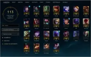 Conta league of legends com otimo mmr e varias skins
