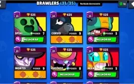 Conta brawl stars: 16200k, 31/35, 3 lendários.