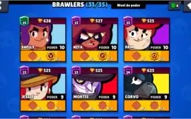 Conta brawl stars: 16200k, 31/35, 3 lendários.