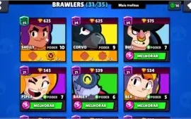 Conta brawl stars: 16200k, 31/35, 3 lendários.