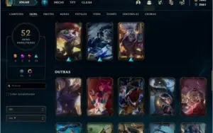 CONTA DE LOL, PRATA IV, LVL 269 COM 52 SKINS E MAIS