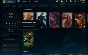 CONTA DE LOL, PRATA IV, LVL 269 COM 52 SKINS E MAIS