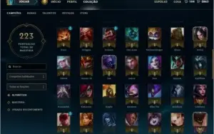 Ouro 4, 112 campões, 78 skins e 7 páginas de runa