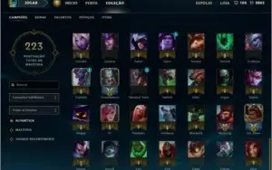 Ouro 4, 112 campões, 78 skins e 7 páginas de runa