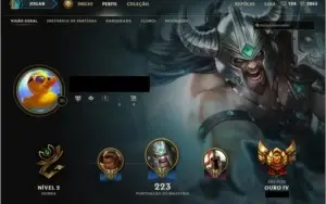 Ouro 4, 112 campões, 78 skins e 7 páginas de runa