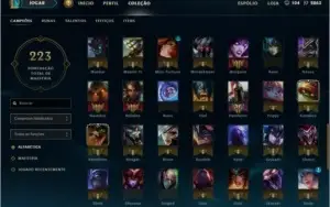 Ouro 4, 112 campões, 78 skins e 7 páginas de runa