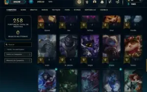 Platina 3 com 70 Champs e 29 Skins + 2 Fragmentos