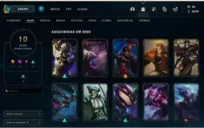 conta bronze lv 70, 10 skins, 2070 essencia laranja