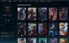 VENDO CONTA LOL TODOS OS CHAMPS/153 SKINS/EX PLATINA