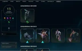 VENDO CONTA LOL TODOS OS CHAMPS/153 SKINS/EX PLATINA