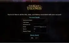 CONTA LEAGUE OF LEGENDS