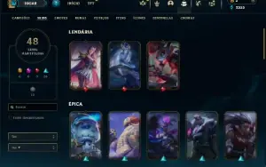 Unranked com 95 Champs e 48 Skins