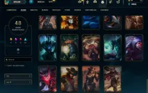 Unranked com 95 Champs e 48 Skins